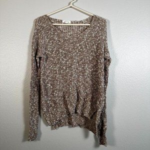 Sun & Shadow Brown Large Knit Sweater